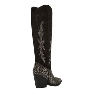 Madden Girl Black Over the Knee Boots with Chunky Heel